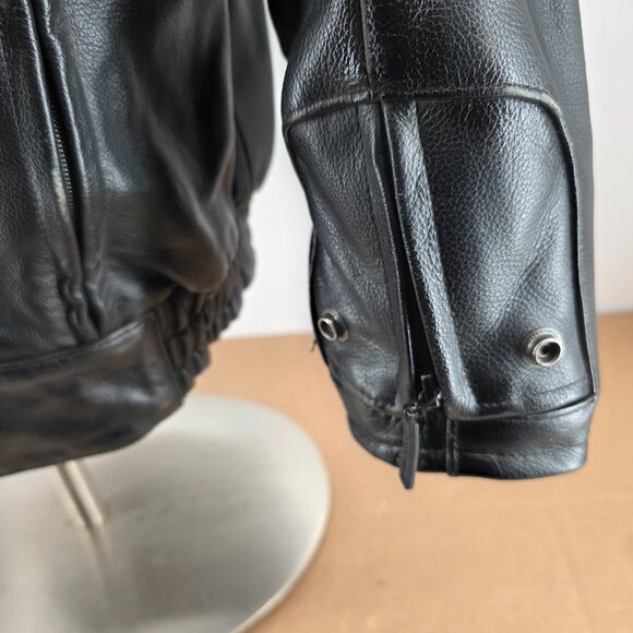 Hein Gericke Speedware Black Leather Armored Motorcycle Jacket Zip Men's M - Picture 9 of 13